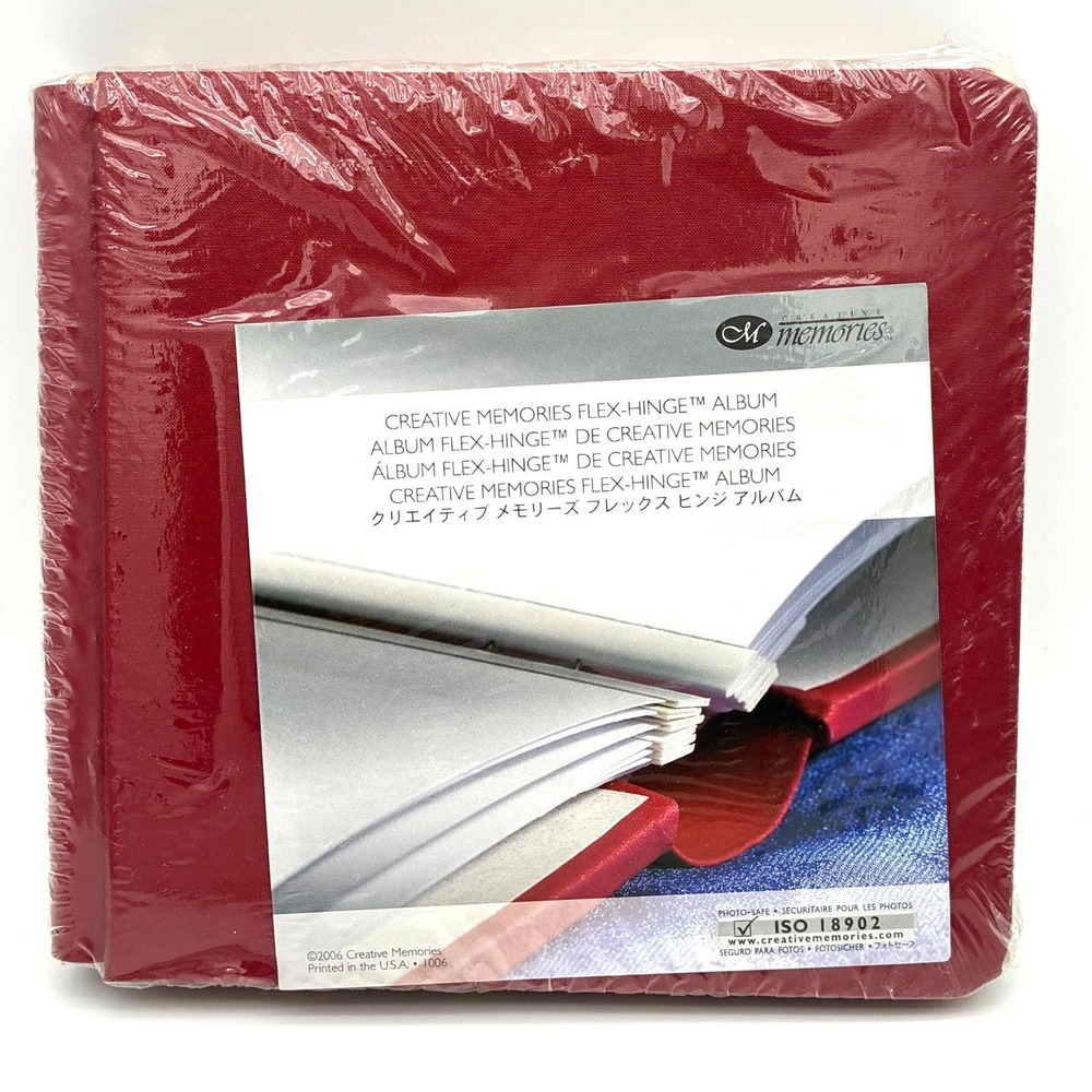 Creative Memories 7x7 Red Flex-Hinge Coverset Scrapbooking Album New